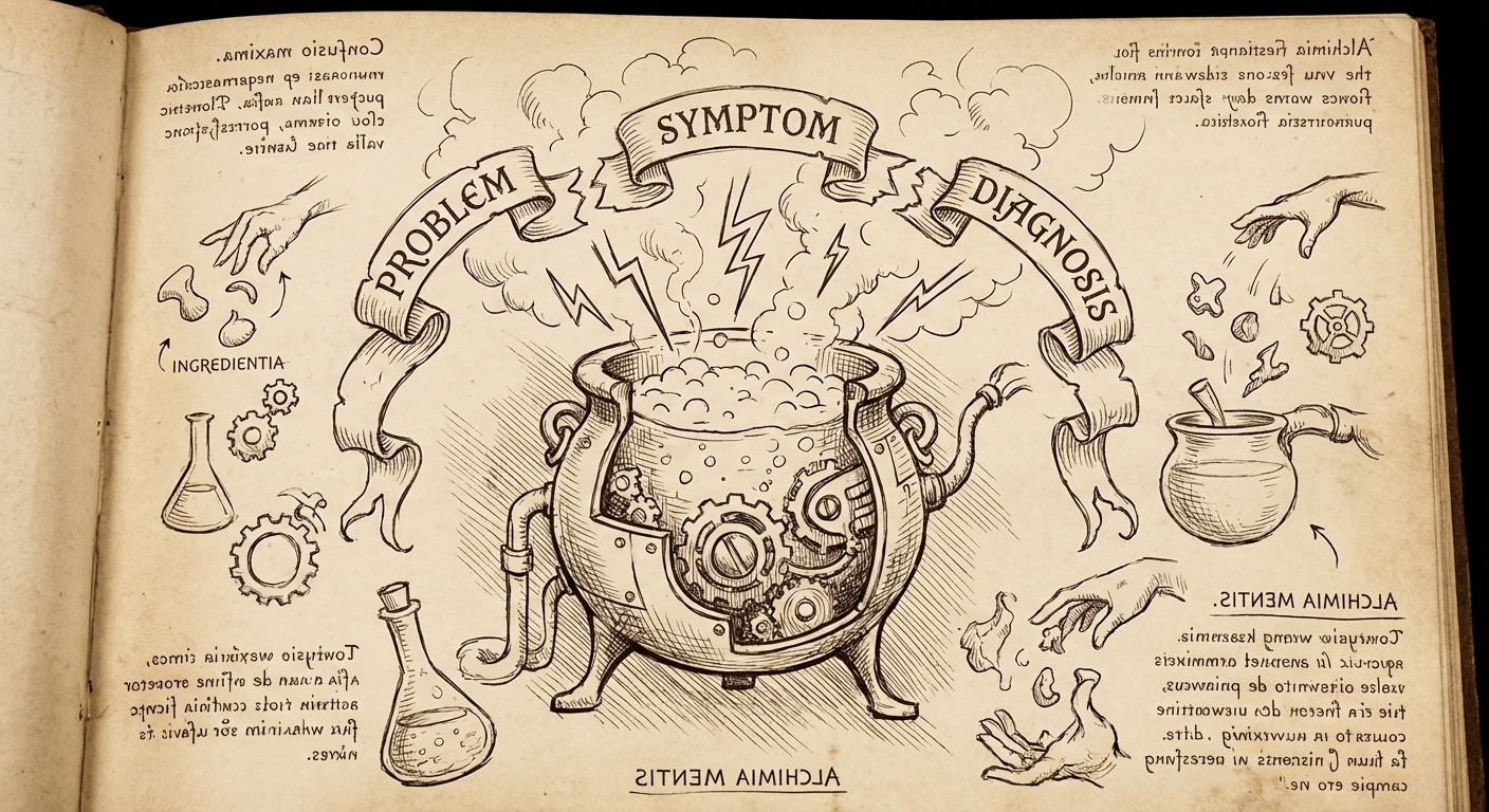 The chaos of mixing problems, symptoms, and diagnoses into a confusing blend